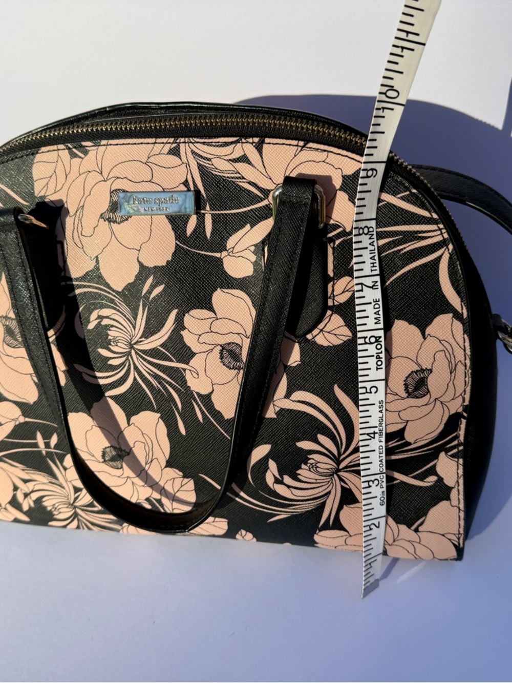 kate spade Black & Blush Floral Dome Satchel - Picture 4 of 6